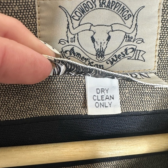 Vintage Judy Stern Cowboy Trappings American West Black Wool Western Vest S/M - Picture 4 of 6